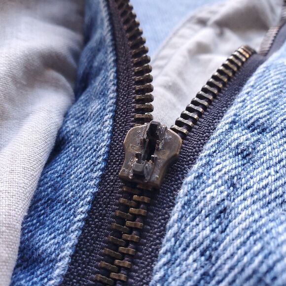 Vintage Denim Chore Barn Coat XL FLAW Cotton Blue Jean Jacket Heavyweight - Picture 6 of 12